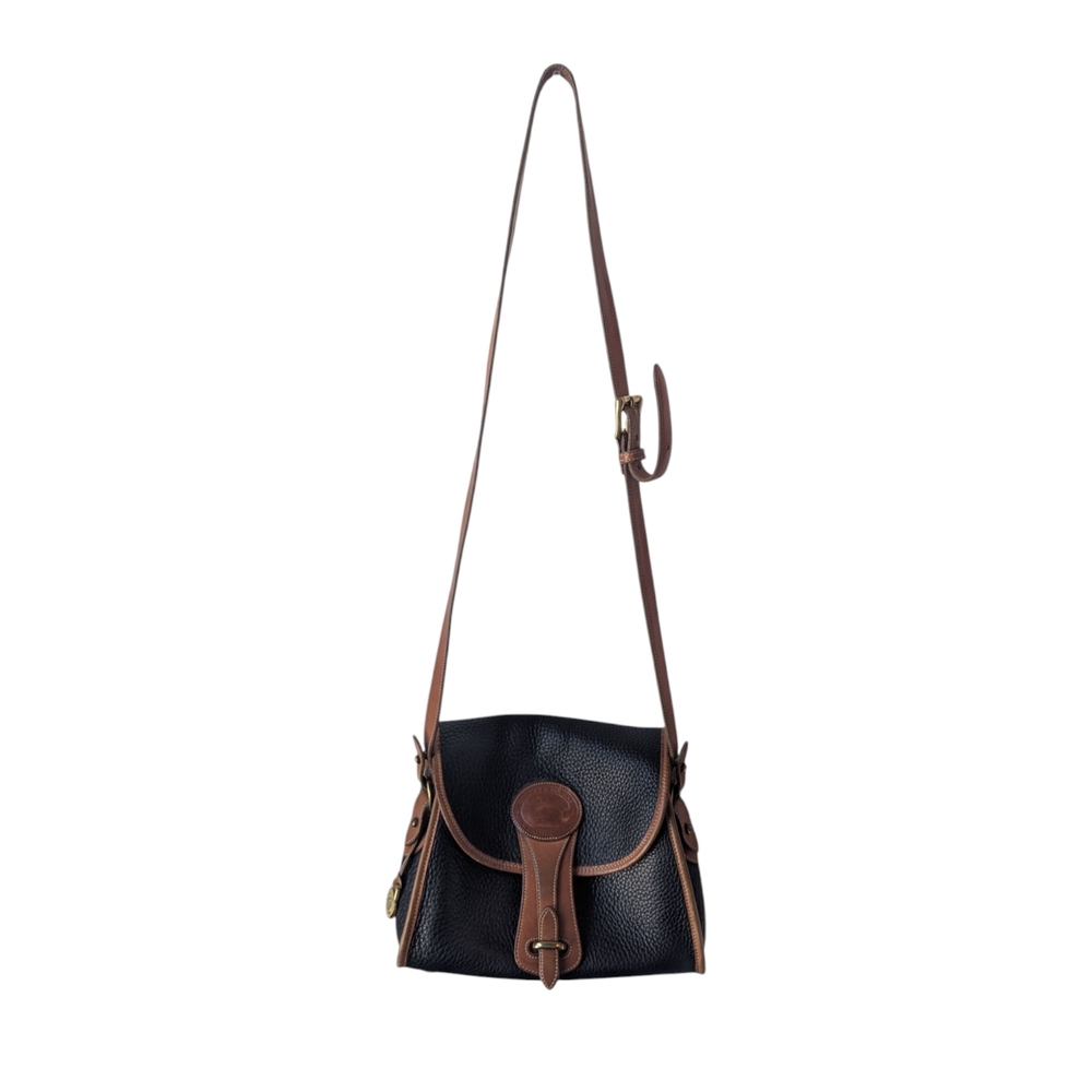 Dooney & Bourke Black and Brown Crossbody Bag with Leather Trim
